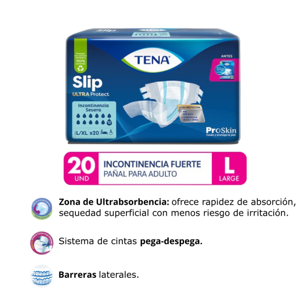 Pañales Tena Slip Ultra bolsa x 20 GRANDE