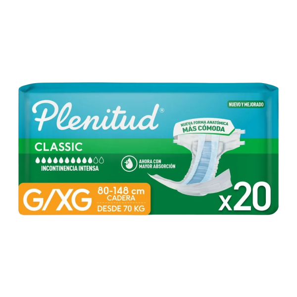 Pañales Plenitud Classic bolsa x 20 GRANDE