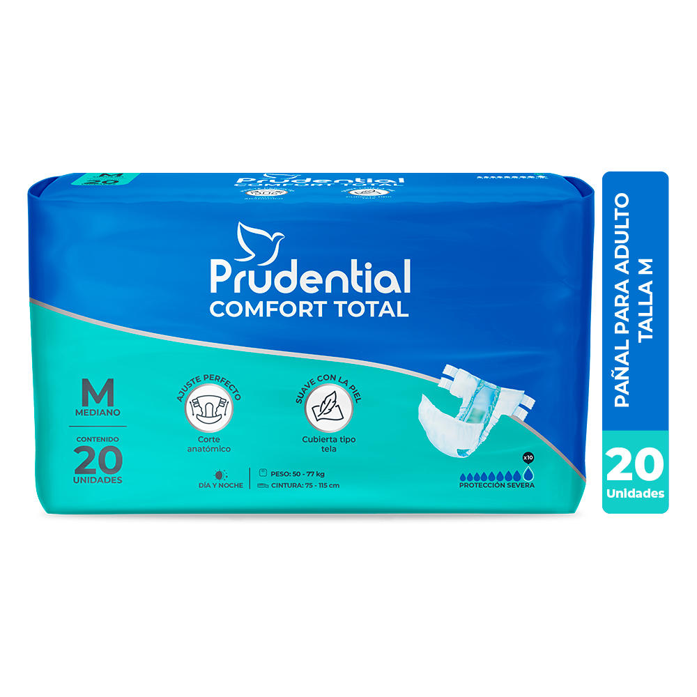 Pañales Prudential Comfort Total bolsa x 20 MEDIANO